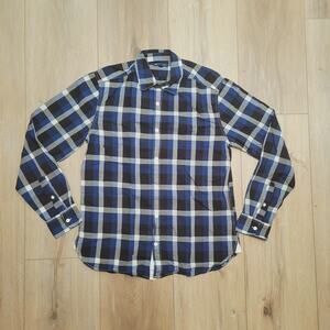 Gap Shirt Mens Small Plaid Button Up Original Fit True Size S Blue Black Gray